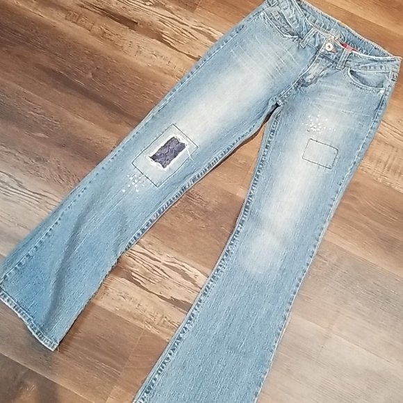 BONGO Denim - Cute Bongo jeans, patches and sequins, sz 5